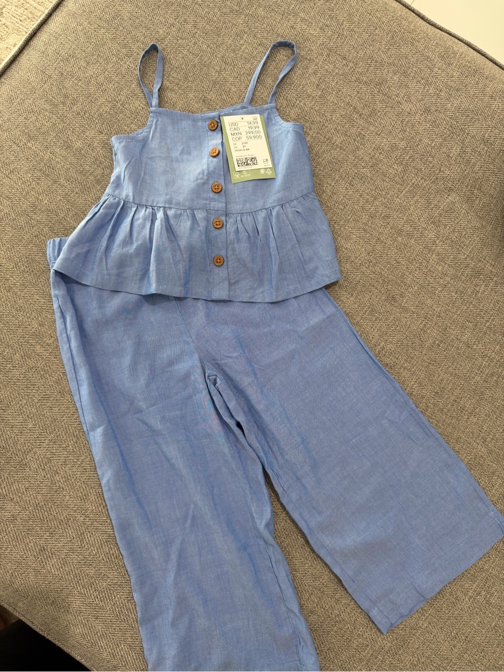 H&M Light Blue Girls Two-Piece Matching Set